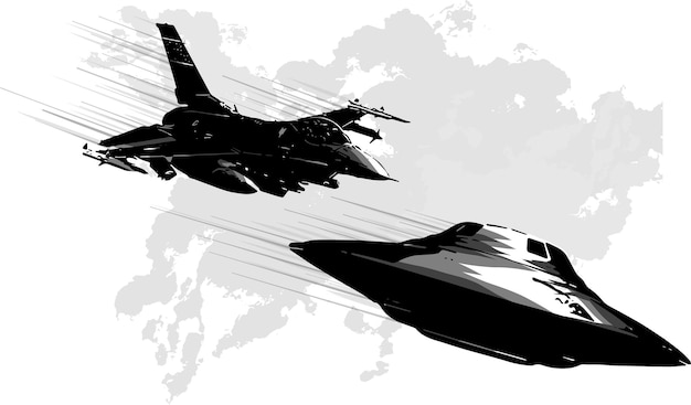 Kampfsternraum aus Flugzeug und UFO