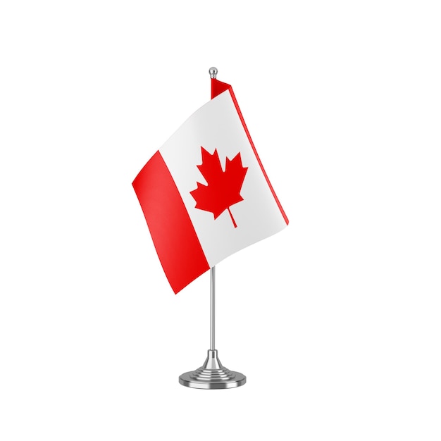 Kanada-Flaggen-Vorderansicht im weißen Hintergrund