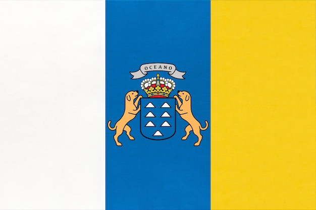 Kanarische Nationalflagge mit Emblem