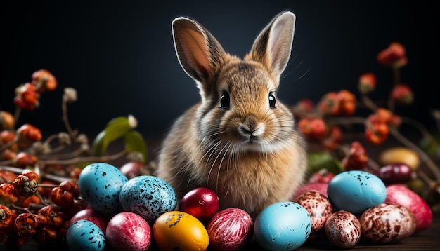 Kaninchen fährt ein Auto, er sitzt auf dem Fahrersitz hinter dem Lenkrad, Hase fährt White Easte.