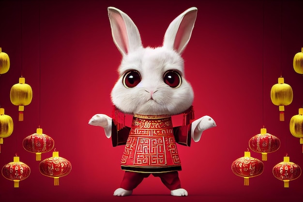 Kaninchen-Hintergrund des Chinesischen Neujahrsfests