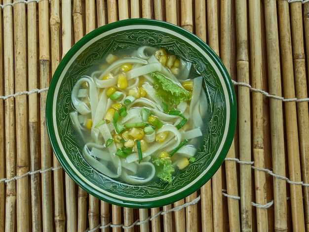 Kantonesische Maissuppe - Maissuppe nach chinesischer Art, Nahaufnahme