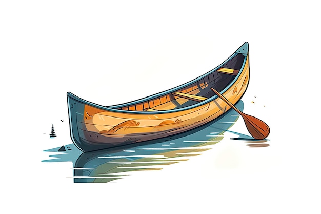 Kanu auf dem Fluss Illustration Bootsillustration generative KI
