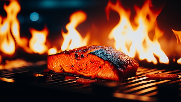 Karamellisierter Lachs auf dem Grill