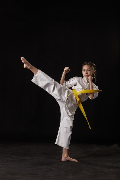 Karate en una pose