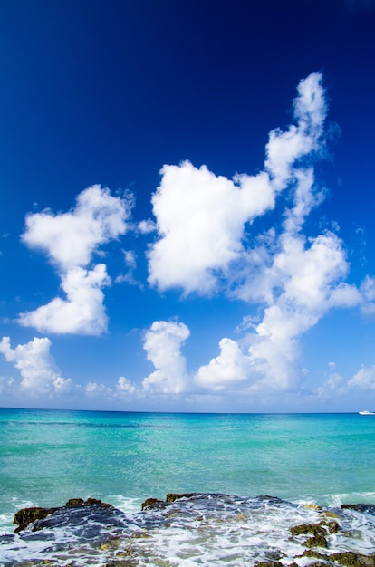 Karibischer klarer Strand und tropisches Meer