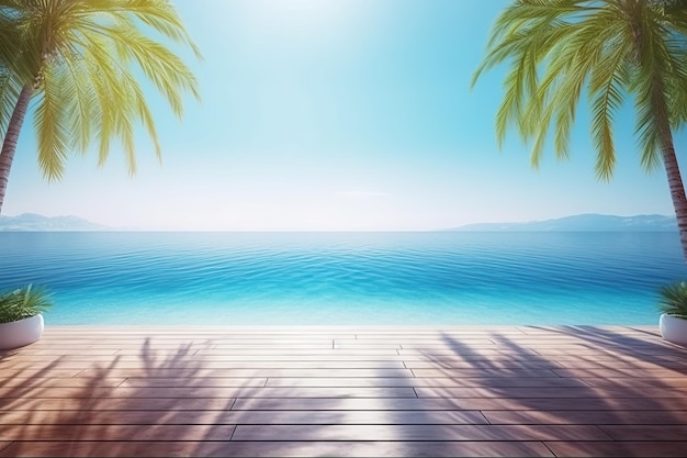 Karibischer Strand mit Palmen Generative KI