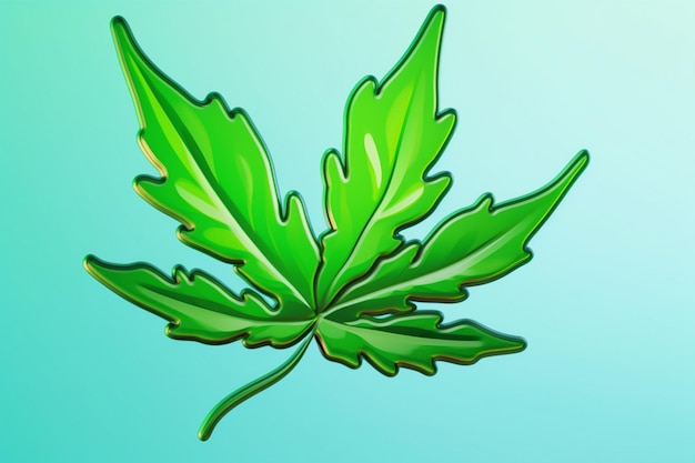 Karikatur Marihuana Blatt mit einem grünen Rauch kommt