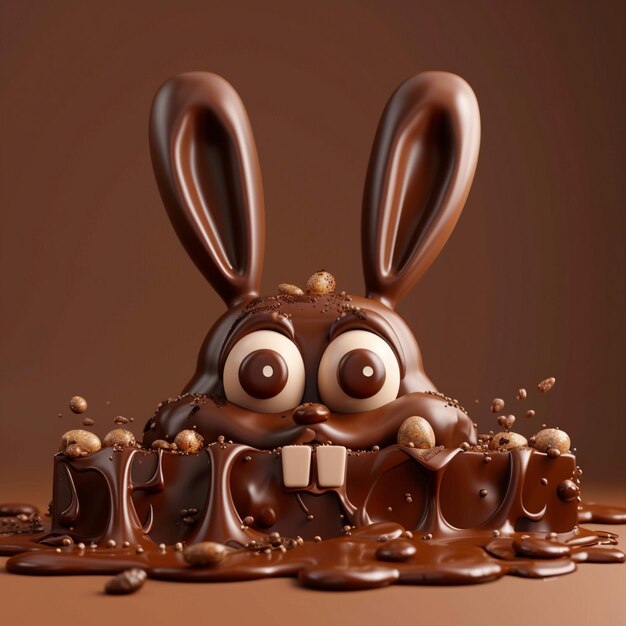 Karikatur-Schokoladenstücke in der Form eines Kaninchen