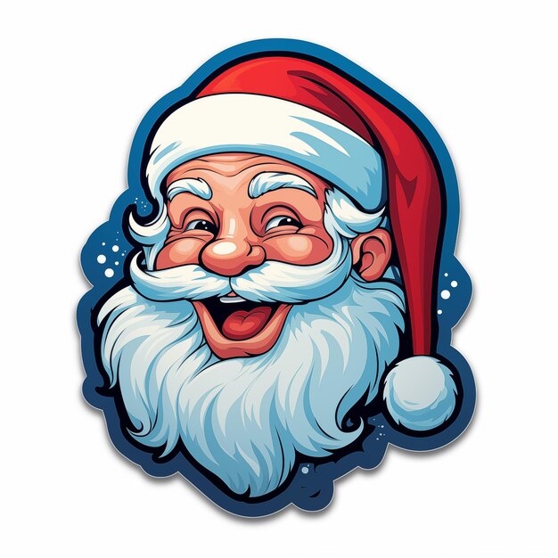 Karikatur-Weihnachtsmann mit Bart und rotem Hut