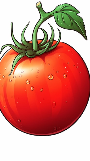 Foto karikaturische tomatenillustration auf weiß isoliert