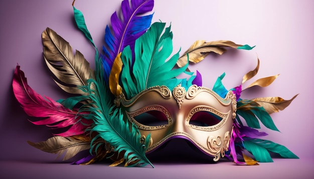 Karneval Maske Hintergrund Mardi Gras Party Feier Generative ai