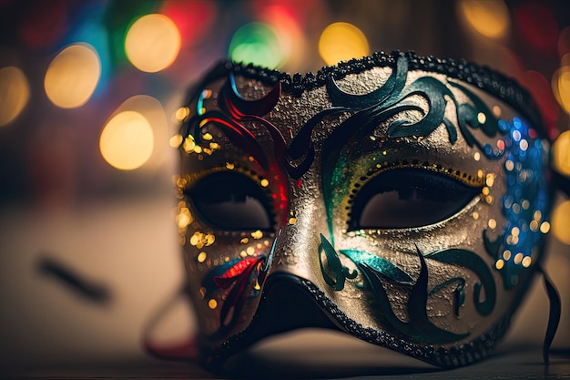 Karneval Venezianische Maske Party Maskerade Verkleidung Illustration AI Generative
