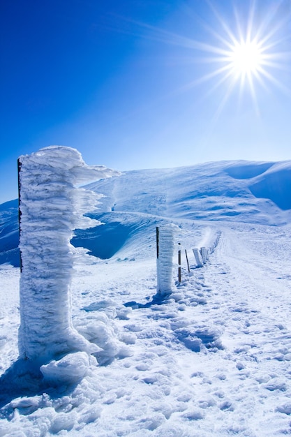 Karpaten im Winter Winterlandschaft in den Bergen