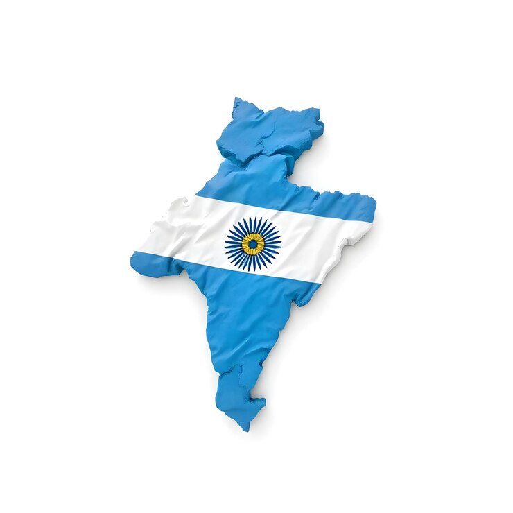 Foto karte argentiniens flagge konzept illustration design