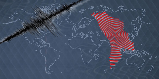 Foto karte der seismischen aktivität des erdbebens in moldawien