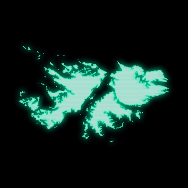 Karte des alten grünen Computers der Falklandinseln