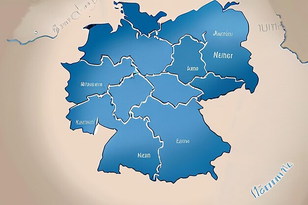 Karte Deutschlands mit den wichtigsten Städten in blau