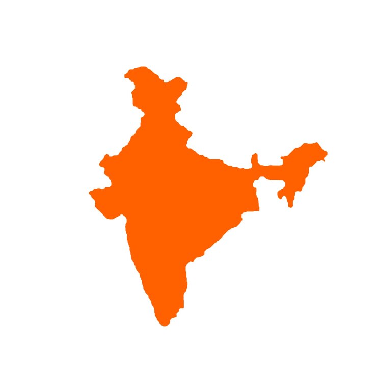 Karte Indiens in Orange