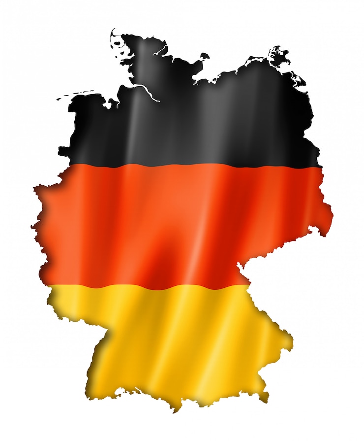Foto karte mit deutscher flagge