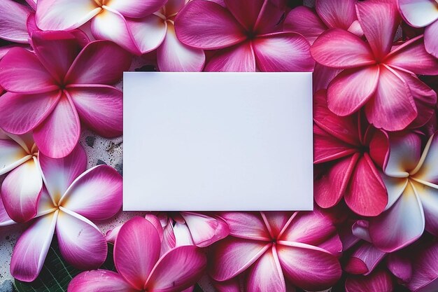 Karte-Mockup für Spa mit hawaiianischen Blumen