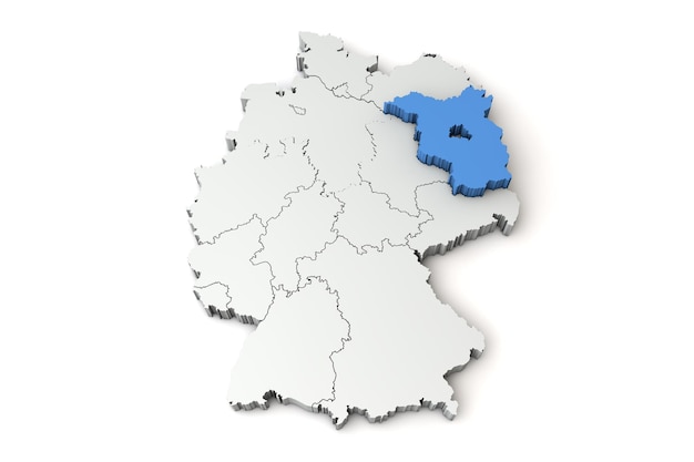 Karte von deutschland mit darstellung der region brandenburg d