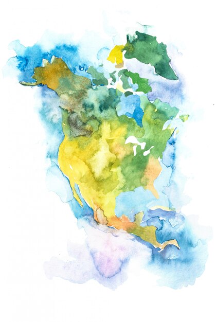 Foto karte von nordamerika, usa und kanada