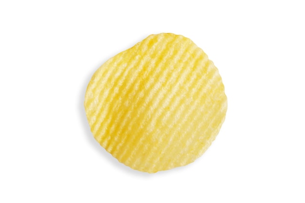 Foto kartoffelchip isoliert auf weißem hintergrund mit beschneidungspfad