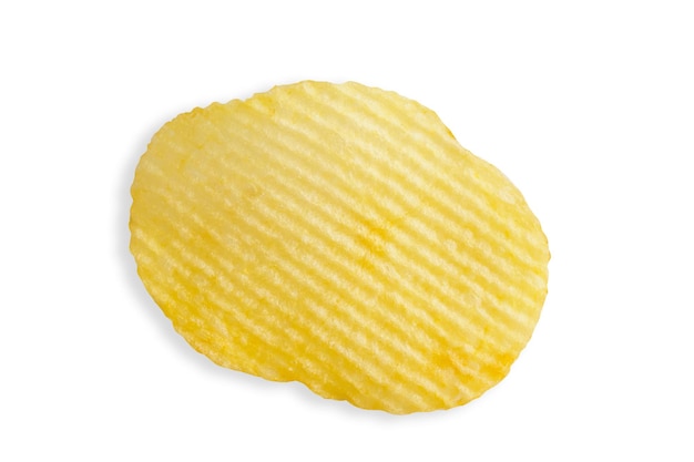 Foto kartoffelchip isoliert auf weißem hintergrund mit beschneidungspfad