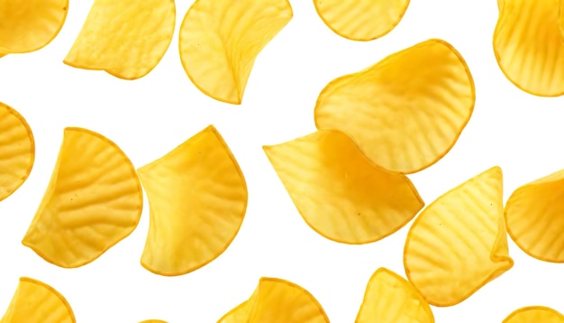 Kartoffelchips auf weißem Hintergrund