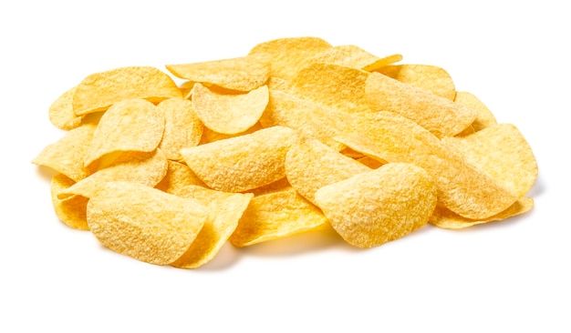 Kartoffelchips isoliert auf einem Weiß