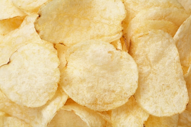 Kartoffelchips Nahaufnahme.