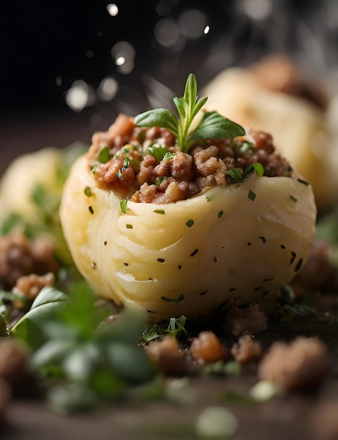 Kartoffeln_Brizolen_mit_Mahlfleisch_Kräutern