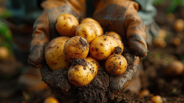 Foto kartoffeln von hand ernten