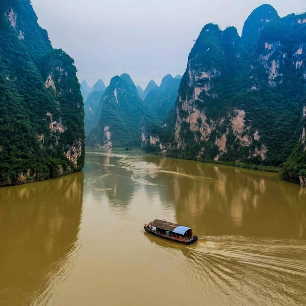 Foto kaskadenboot sauber china natürliche ländliche