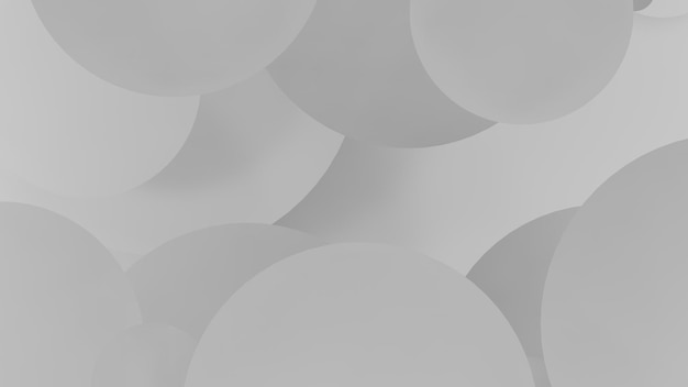 Kaskadierender weißer und grauer Kreis mit weißem Hintergrund 3D-Rendering