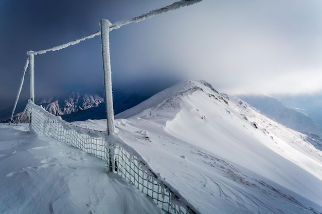 Kasprowy Wierch im Winter Polen mit Schnee bedeckt