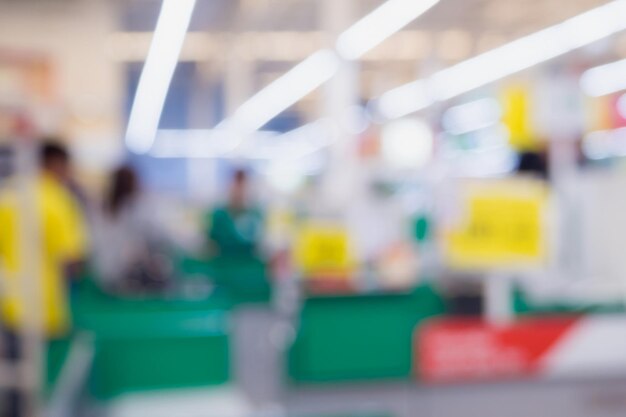 Kassenschalter im Supermarkt verwischen