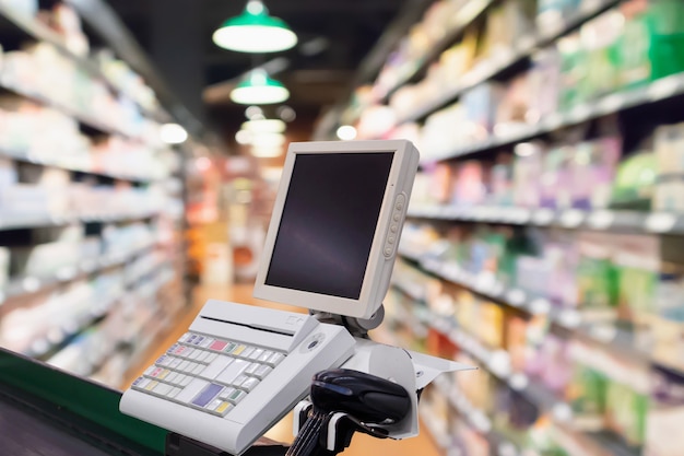 Kassenterminal im Supermarkt oder Lebensmittelgeschäft