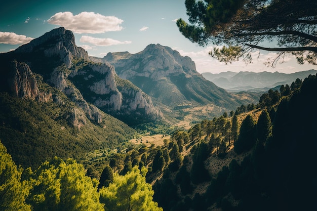 Katalanisches Bergtal im Blick