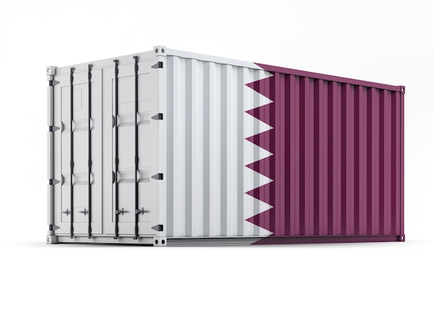 Katar-Flagge auf Versandbehälter