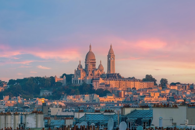 Kathedrale Sacre Coeur auf dem Montmartre-Hügel Paris in Frankreich