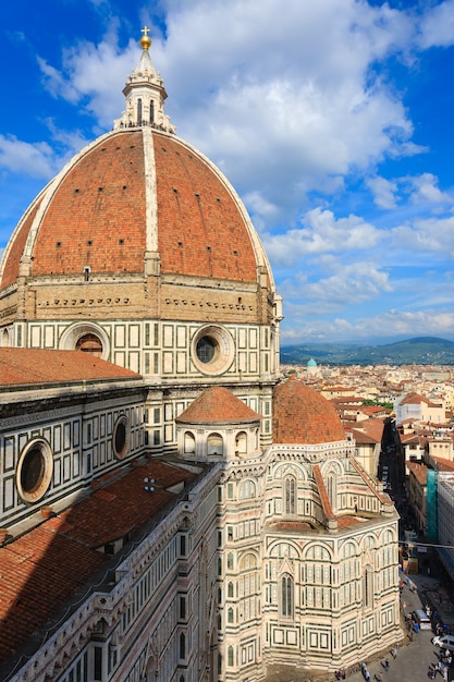 Kathedrale von Florenz vom Glockenturm von Giotto, italienisches Panorama.