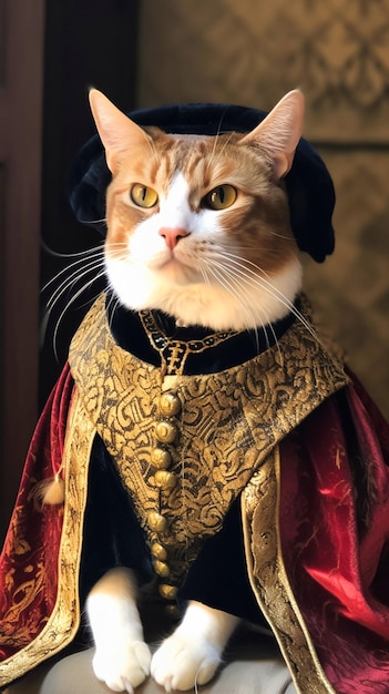 Foto katze als renaissance-edelmann