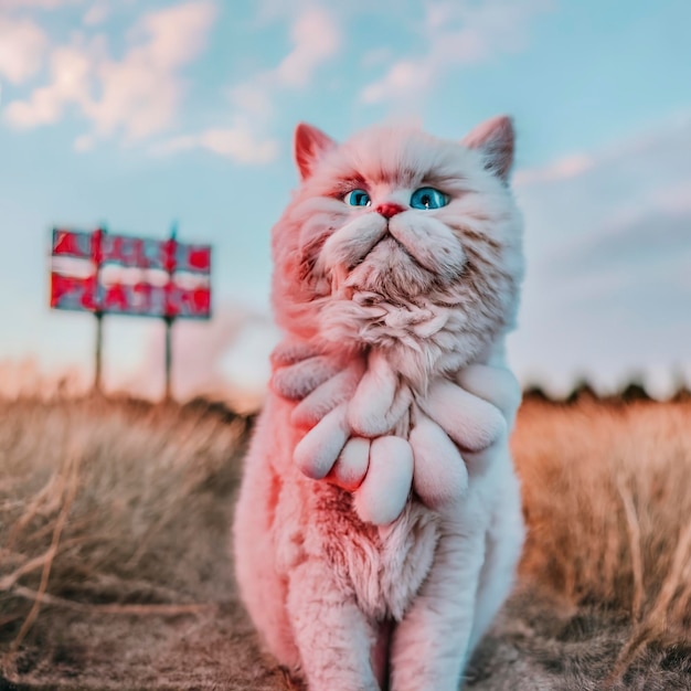 Katze aus Zuckerwatte