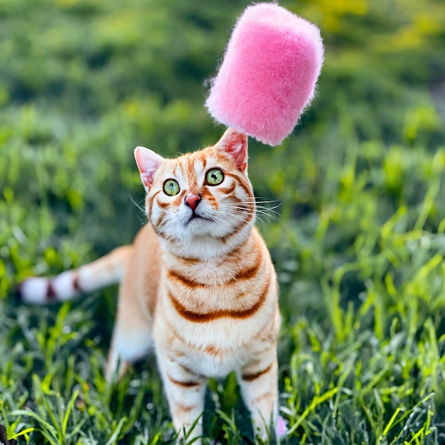 Katze aus Zuckerwatte