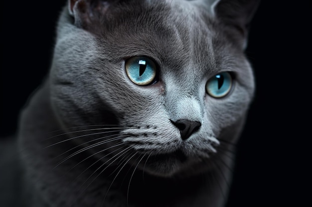 Katze, Kätzchen, Zoom, Detail, Porträt, blaue Augen, graue Katze, wunderschön