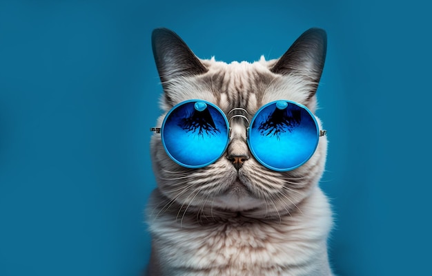 Katze mit Sonnenbrille, KI-generiertes Kunstwerk