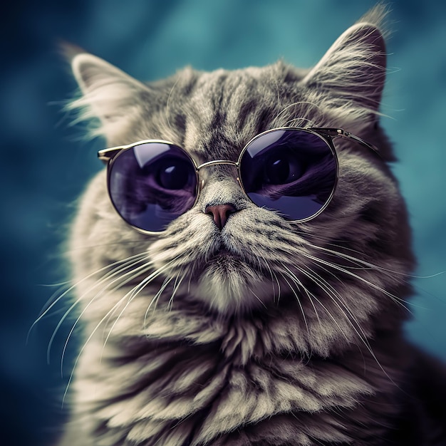 Katze mit Sonnenbrille