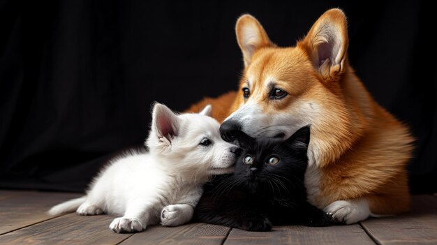 Foto katze und hund hd 8k tapeten fotografie